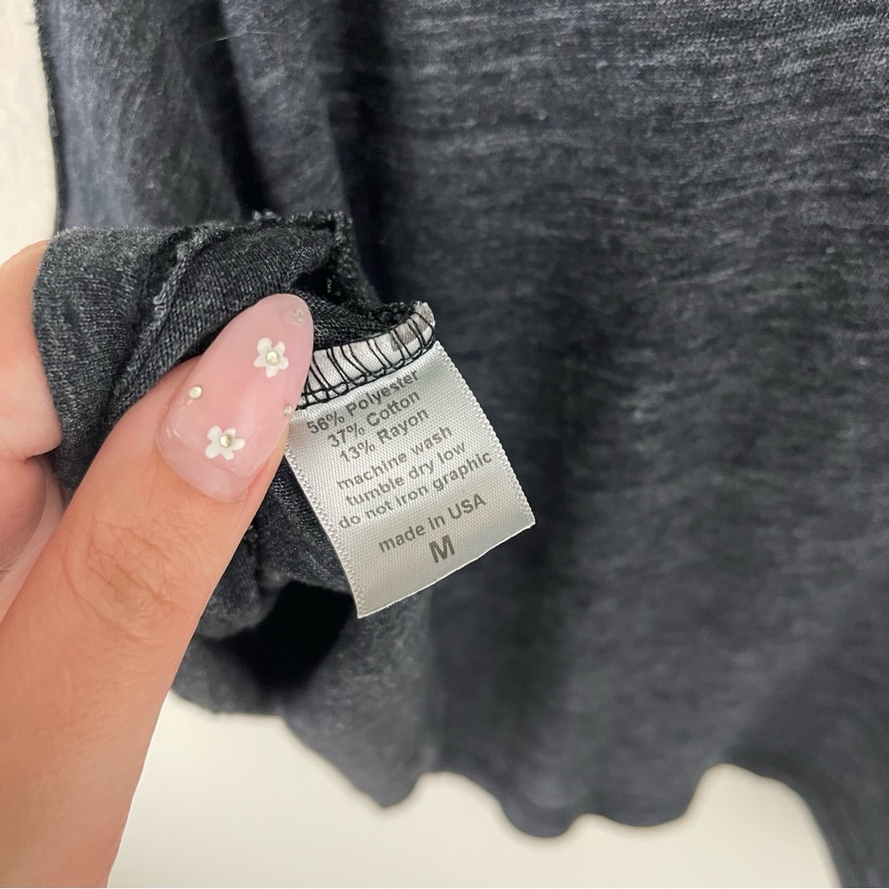 !SOLD! SPIRITUAL GANGSTER Heathered Dark Grey Logo Varsity Soft Muscle Tee Tank - Picture 10 of 10